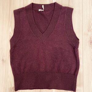 Faherty Maroon V-Neck Sweater Vest